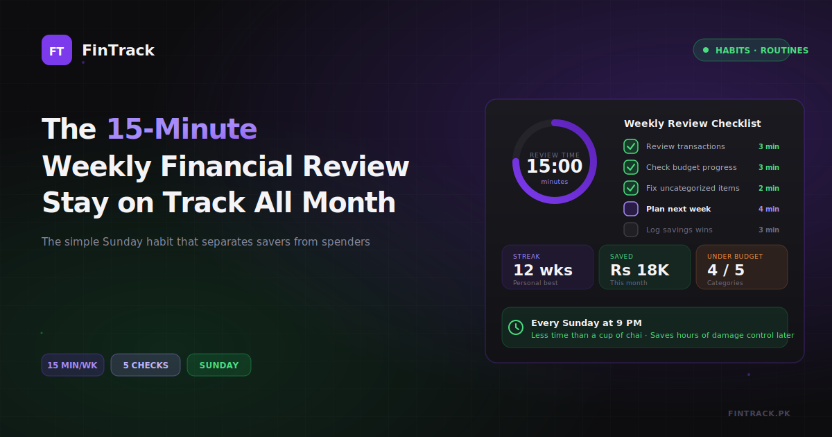 The 15-Minute Weekly Financial Review: How FinTrack Users Stay on Track All Month